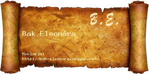 Bak Eleonóra névjegykártya